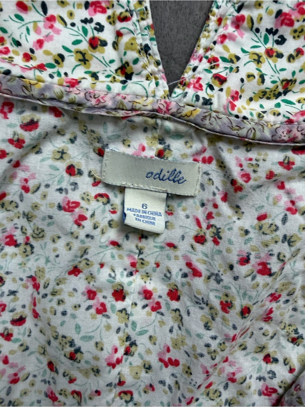 Vintage Anthropologie Odille Floral Button-Down Ditsy Blouse 3/4 Sleeve - Size 6 - Picture 3 of 8